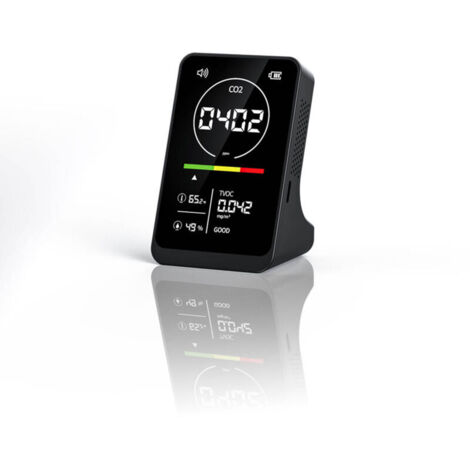 [NUNCA USADO] Medidor de calidad del aire CO2 TVOC 4 en 1, comprobador portátil de temperatura y humedad, sensor NDIR, pantalla digital con función de alarma,