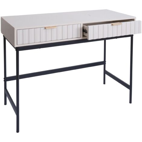 [NUNCA USADO] Mesa consola HHG-232, mesa para teléfono, mesa auxiliar, cajón industrial de melamina 85 x 100 x 40 cm, aspecto madera blanco