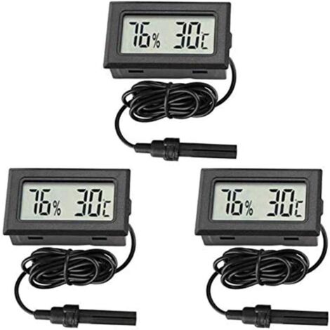 [NUNCA USADO] Mini termómetro digital e higrómetro, termómetro sonda, medidor de temperatura y humedad para reptiles, incubadoras, acuarios, aves de corral, oficinas y salas de estar.