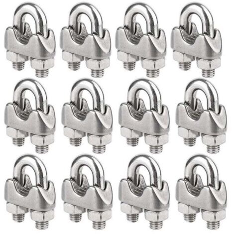 [NUNCA USADO] Paquete de 12 bridas de acero inoxidable para cables de 4 mm de diámetro (M4)