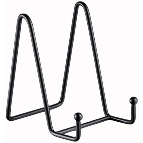 [NUNCA USADO] Soporte de caballete para placa de exhibición - Soporte de placa decorativa de metal negro - Soporte de marco de fotos de mesa - Soporte de exhibición de placa de hierro  Libro de cocina