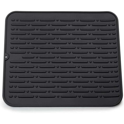 [NUNCA USADO] Tapete de silicona para secar platos XL, 45 x 40 cm (negro)