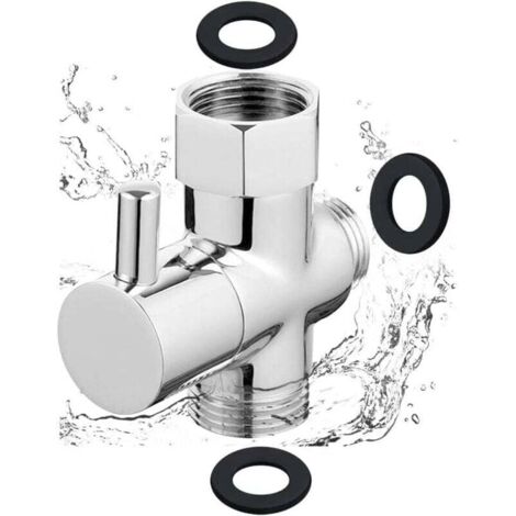 [NUNCA USADO] Válvula de ducha de 3 vías G1/2", válvula de conmutación de latón, cabezal de ducha de 3 vías, componentes de ducha, adaptador en T para sistema de ducha de repuesto, inodoro, cocina, ba