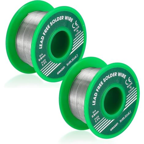 [NUNCA UTILIZADO]2 piezas de alambre de soldadura, alambre de estaño de 0,8 mm, 30 g, soldadura de estaño con núcleo de resina, para soldadura eléctrica, estaño para soldar