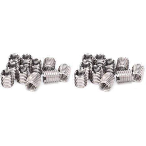 [NUNCA UTILIZADO]20 tuercas de reparación de acero inoxidable M8 x 1,25 hembra a M10 x 1,5 macho, tuerca de inserción de manguito roscado, reparación de roscas para aviación.