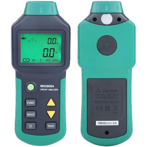 [NUNCA UTILIZADO]Analizador de circuitos LCD, comprobador de GFCI LCD, comprobador de RCD MS5908 Tentage, comprobador de RCD, CA 100-240 V MASTECS5908A / MS5908C con comprobador de GFCI Tentage, compr