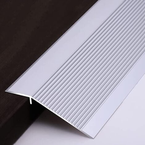 LARGEIGHT [NUNCA UTILIZADO]Banda de umbral antideslizante para silla de ruedas - Banda de transición para puerta - Reductor de umbral metálico - Altura de 1 a 4 cm - Canal ascendente para barrer el equipaje del