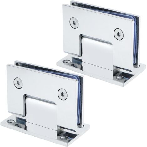 [NUNCA UTILIZADO]Bisagra de puerta con abrazadera, 2 piezas, plegable a 90 grados, adaptable, de 8 a 12 mm, acabado en cromo pulido, acero inoxidable, EBL5500-C-2P