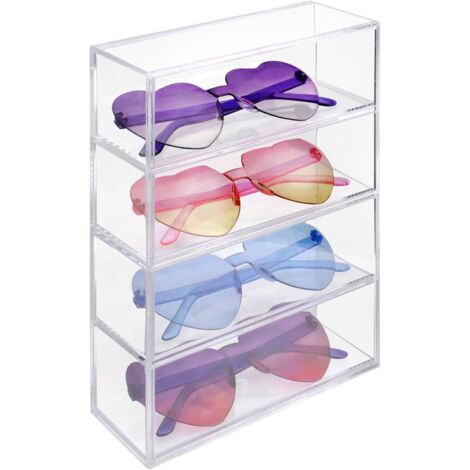 [NUNCA UTILIZADO]Caja de almacenamiento para gafas, caja de acrílico transparente para guardar gafas de sol, relojes, cosméticos, caja rectangular para joyas.