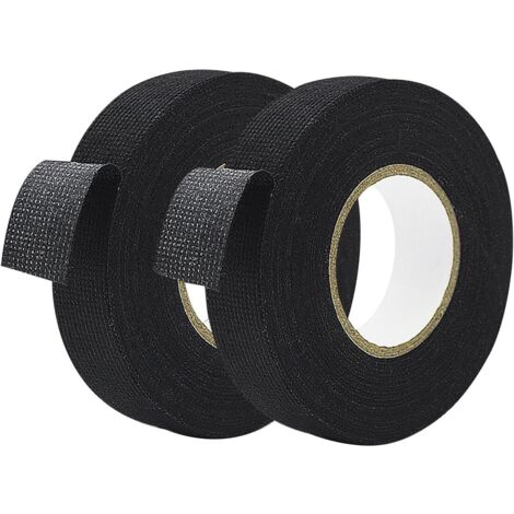 [NUNCA UTILIZADO]Cinta aislante eléctrica, para reparación de coches, bicicletas, bricolaje, funda de electricista, 32 mm x 15 m, negra, paquete de 2 rollos, apta para cables desnudos en el coche.