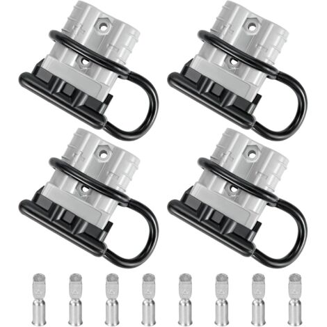 [NUNCA UTILIZADO]Conector de batería de 50 A, enchufe de conexión rápida, compatible con baterías de coche de 12-36 V CC con cubierta de goma para coche, motocicleta, caravana, 4 piezas