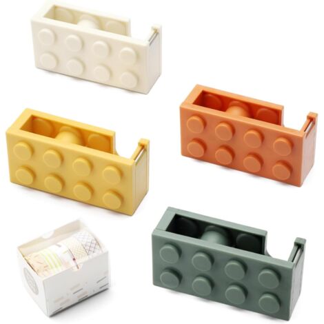[NUNCA UTILIZADO]Dispensadores de cinta adhesiva (4 unidades), para niños, Tesa, para cortar rápidamente, ideal para oficina, escuela y floristería.