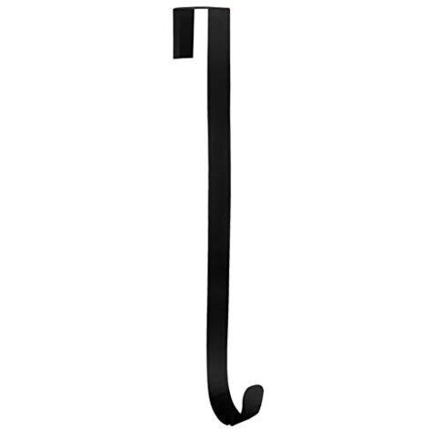 [NUNCA UTILIZADO]Gancho para puerta, gancho para guirnalda, gancho para puerta con decoración navideña, gancho para toalla, toalla de baño, puerta (negro)