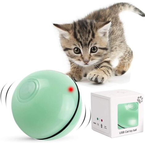 [NUNCA UTILIZADO]Juguete interactivo para gatos, bola giratoria de 360 grados, juguete de ejercicio con LED y carga USB, bolas interactivas con rotación automática para gatitos, divertido e interesant
