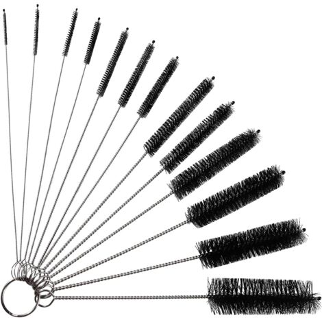 [NUNCA UTILIZADO]Kit de limpieza de 13 piezas para cepillos, pajitas, teteras, embudos, boquillas y teclados, color negro.