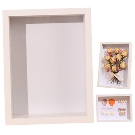 [NUNCA UTILIZADO]Marco de caja de sombra 3D de 4 x 6 pulgadas, hueco, resistente al polvo y a la humedad, para exhibir fotos, flores secas para decoración del hogar.