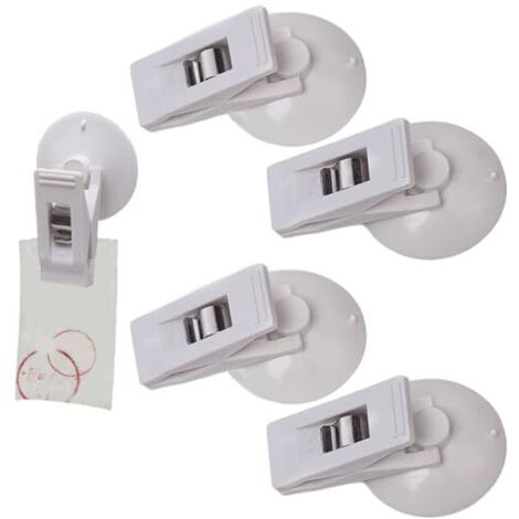[NUNCA UTILIZADO]Obelunrp - 4 clips de ventosa, pequeños y ajustables, ideales para colgar en casa, la oficina, la ducha o el coche.