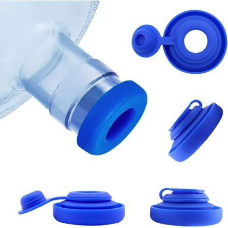 [NUNCA UTILIZADO]Paquete de 3 tapones de silicona de repuesto para botellas de agua de 18 litros, antiderrames, reutilizables y con clip para botellas de 55 mm.