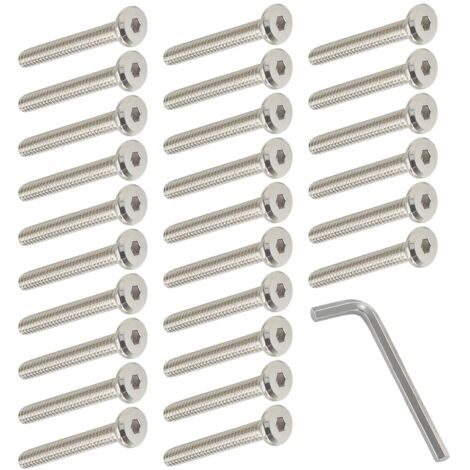 [NUNCA UTILIZADO]Paquete de 50 tornillos de cabeza cilíndrica hexagonal M6 x 60 mm para camas, muebles, cabeza plana, rosca parcial, para cunas, camas y sillas (M6 x 60)
