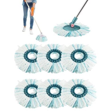 [NUNCA UTILIZADO]Paquete de 6 cabezales de repuesto para mopa compatibles con mopas de disco Leifheit Clean Twist: cabezales de repuesto de microfibra altamente absorbentes para limpiar todo tipo de s