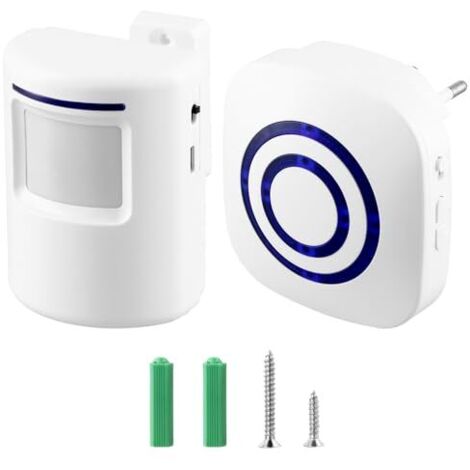 [NUNCA UTILIZADO]Timbre inalámbrico, timbre para entrada de tienda, 1 receptor y 1 detector de movimiento PIR, 38 melodías a 3 niveles de volumen
