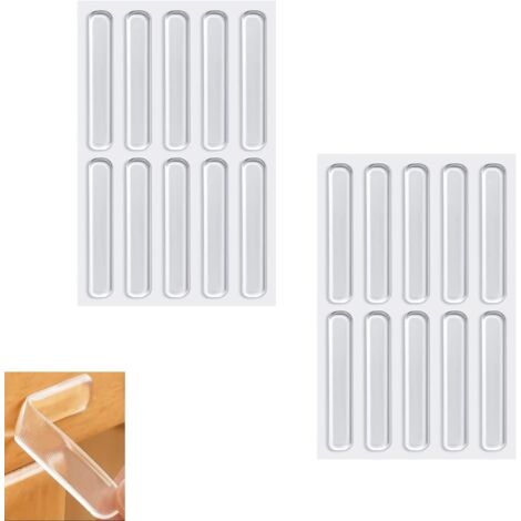 [NUNCA UTILIZADO]Tiras adhesivas para parachoques, 20 protectores de silicona transparentes para puertas de armarios, cocina, baño y oficina.