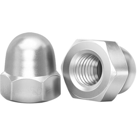 [NUNCA UTILIZADO]Tuercas hexagonales M12, DIN 1587 M12, 5 unidades, acero inoxidable A2 V2A, para tuercas y pernos de cúpula.