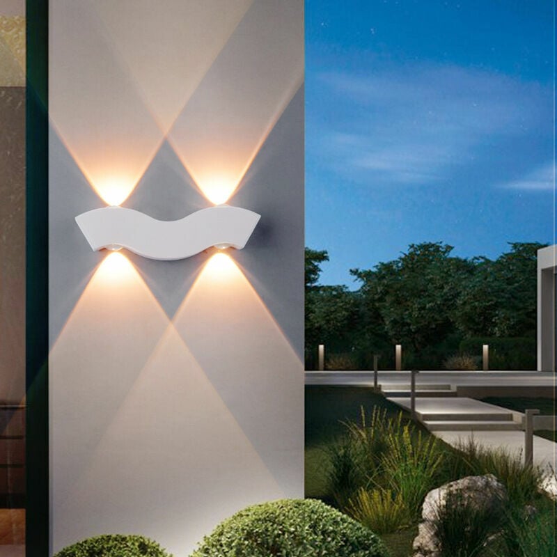 Fortuneville - Nuova lampada da parete a led impermeabile cortile balcone recinzione colonna luce semplice creativo esterno giardino luce scale