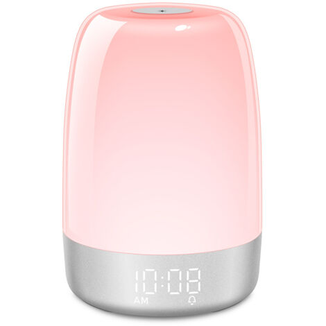 Nuova simulazione della luce del risveglio sveglia naturale dell'alba lampada da comodino luce notturna a LED luce colorata portatile