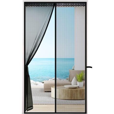 Nuova zanzariera magnetica per porta 150x200cm anti-zanzare tenda scorrevole zanzariera magnetica con velcro facile installazione nero