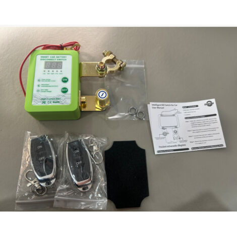 Nuovo display elettronico verde, interruttore di interruzione della batteria universale da 12 V/24 V per camion - telecomando intelligente, antiscarica