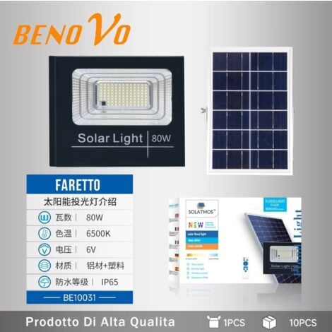 Nuovo Faro solare LED 80W 120W 200W 400W 600W Sensore Crepuscolare 150Lm/W ip66  80