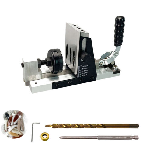 Nuovo localizzatore di fori angolati di seconda generazione per la lavorazione del legno, attacco per trapano tascabile (nero raffinato, seconda generazione, 9,5 mm), sistema britannico
