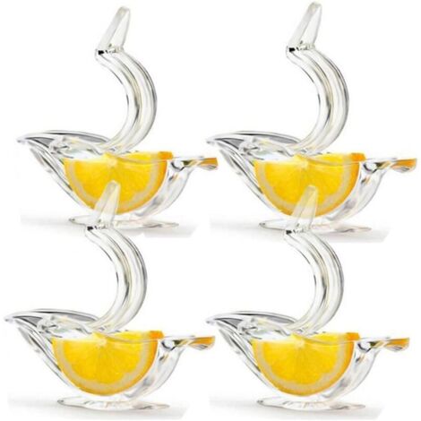 Nuovo spremiagrumi manuale in acrilico, spremiagrumi portatile e trasparente, elegante forma a uccello, spremiagrumi manuale per arance, limoni, lime e melograni (4 pezzi)