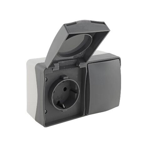NUQUI Feuchtraum Kombi Schalter&Steckdose IP54, 250V