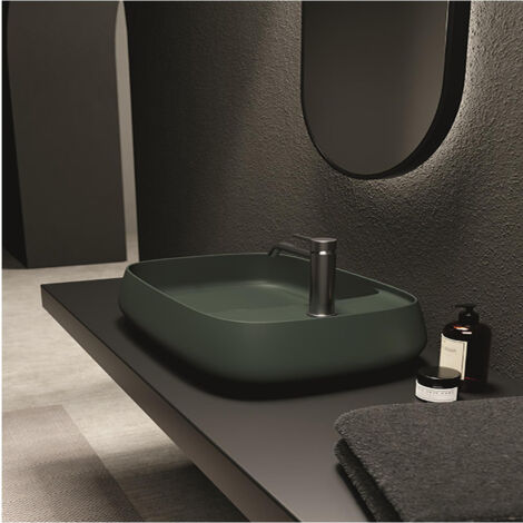 NUR 60x40 Noir mat. sans bonde. sans siphon