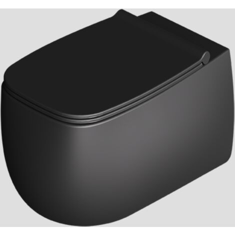 NUR WC susp. Noir mat. Abattant standard