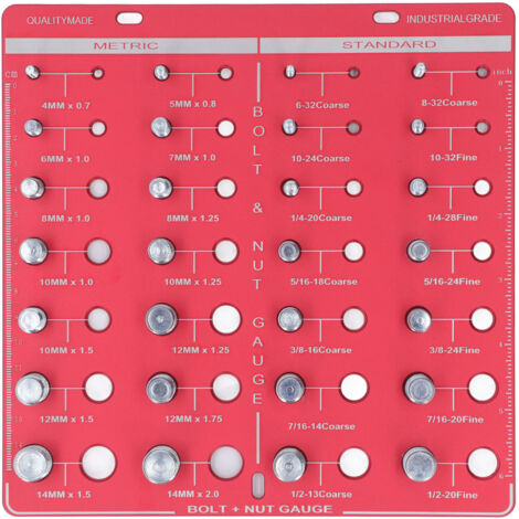 Nut and Bolt Thread Checker 7.9x7.9in Identifier Gauge Aluminium Alloy Easy Operation Accurate Ruler Gauge for Garage