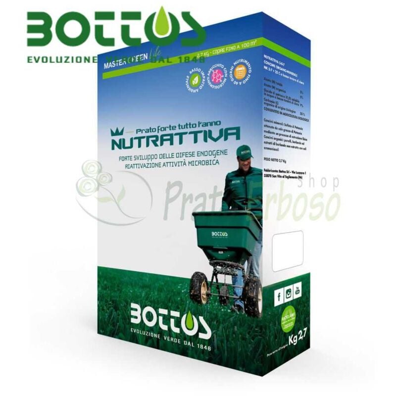 Nutrattiva 5-0-7 - Engrais pour la pelouse de 2,7 Kg