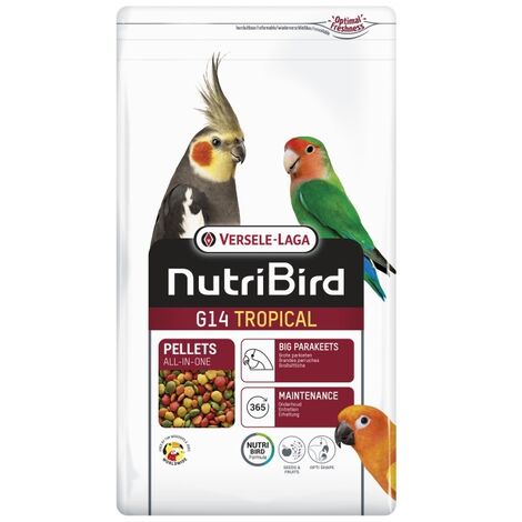 Nutribird G14 Food originale in pellet estrusi per parrocchetti di grandi dimensioni, 10 kg