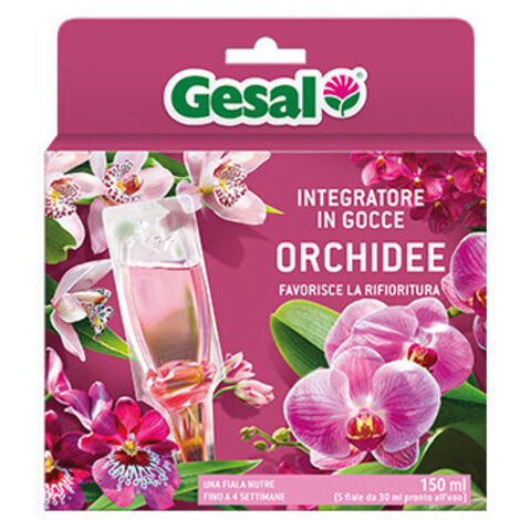 Nutrimento in gocce per orchidee – 5 fiale da 30ml – GESAL – Favorisce la rifioritura e la crescita sana
