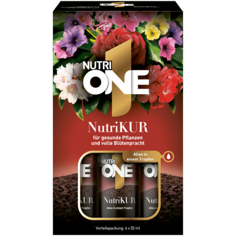 NutriOne NutriKUR Vorteilspack 6x 32 ml - anwendungsfertiger Dünger für Zimmerpflanzen