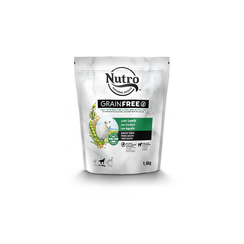 

GRAIN FREE PERROS ADULTOS RAZAS MEDIANAS, CORDERO, 1,4 kg - Nutro