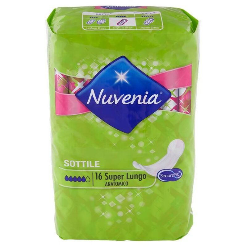 Image of Nuvenia - assorbenti sottile super lungo in confezione da 16 pezzi