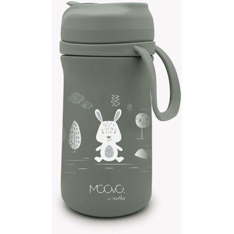 Nuvita 4441 Bottiglia Termica con beccuccio in silicone e cannuccia 500 ml  Conserva Bevande Calde e Fredde  Contenitore Termico  Termos per Bambini  Contenitore Portatile  Sage Green