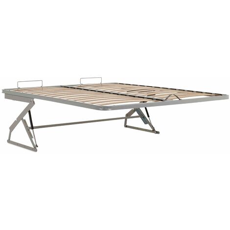 ☁️ Nuvola™ - Rete Letto Contenitore 450LIFT con apertura a doppio movimento - ✅ Ortopedica, Doghe in Legno - Struttura in Ferro  - Più comoda grazie alla maggiore apertura della rete in altezza - Compatibile con Tutti i tipi di Letti e Materassi