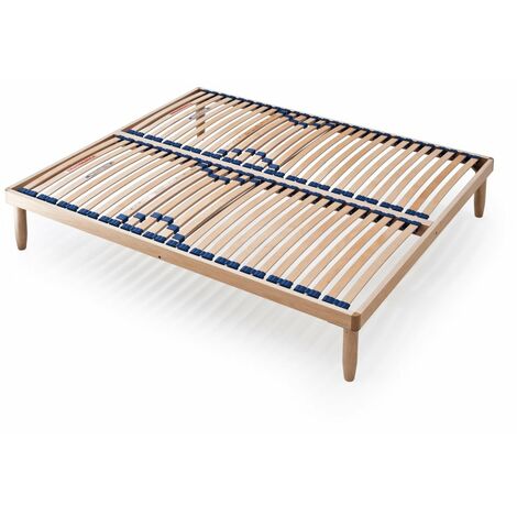 ☁️ Nuvola™ - Rete Letto in Legno modello TEVERE fissa con Doghe in Legno - ✅ Ortopedica - Struttura in Multistrato di faggio – Ecologica e Ecocompatibile