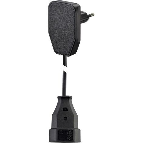 NVB 104569 Strom Verlängerungskabel   Schwarz 0.80 m H03VVH2-F 2X 0,75 mm²