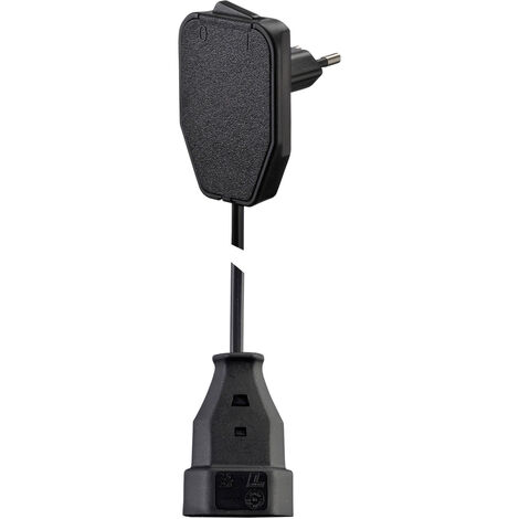 NVB 104576 Strom Verlängerungskabel Schwarz 0.80 m H03VVH2-F 2X 0,75 mm² mit Zwischenschalter