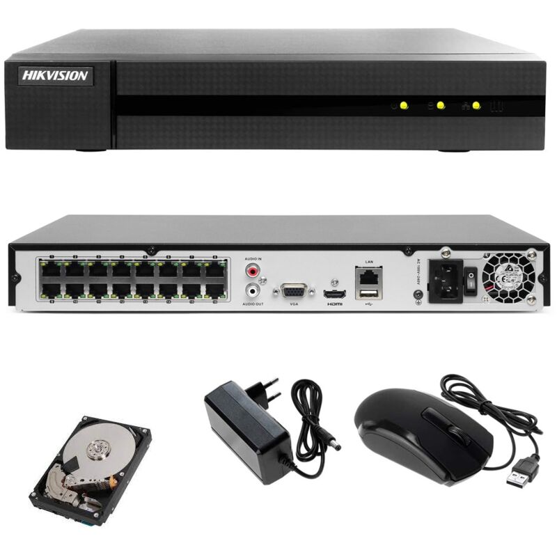 Nvr 16 canaux poe Hikvision 8.0 megapixel onvif ip HWN-4216MH-16P ai P2P hd 2 tb